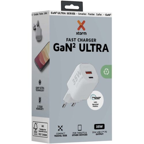 Ladegerät mit Logo Xtorm XEC035 GaN² Ultra 35 W Wandladegerät