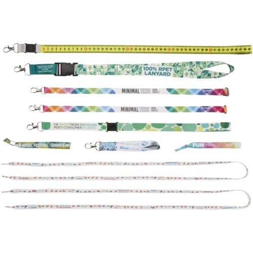 Lanyards bedrucken Musterbox mit Sublimation Lanyards