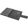 Notebook mit Logo bedrucken SCX.design O16 A5 Notizbuch mit Powerbank und Leuchtlogo