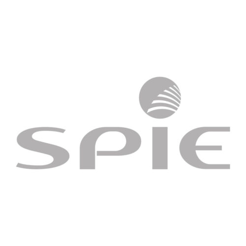 Logo mit dem Wort „SPIE“ und einem Globusdesign über dem Buchstaben „I“.